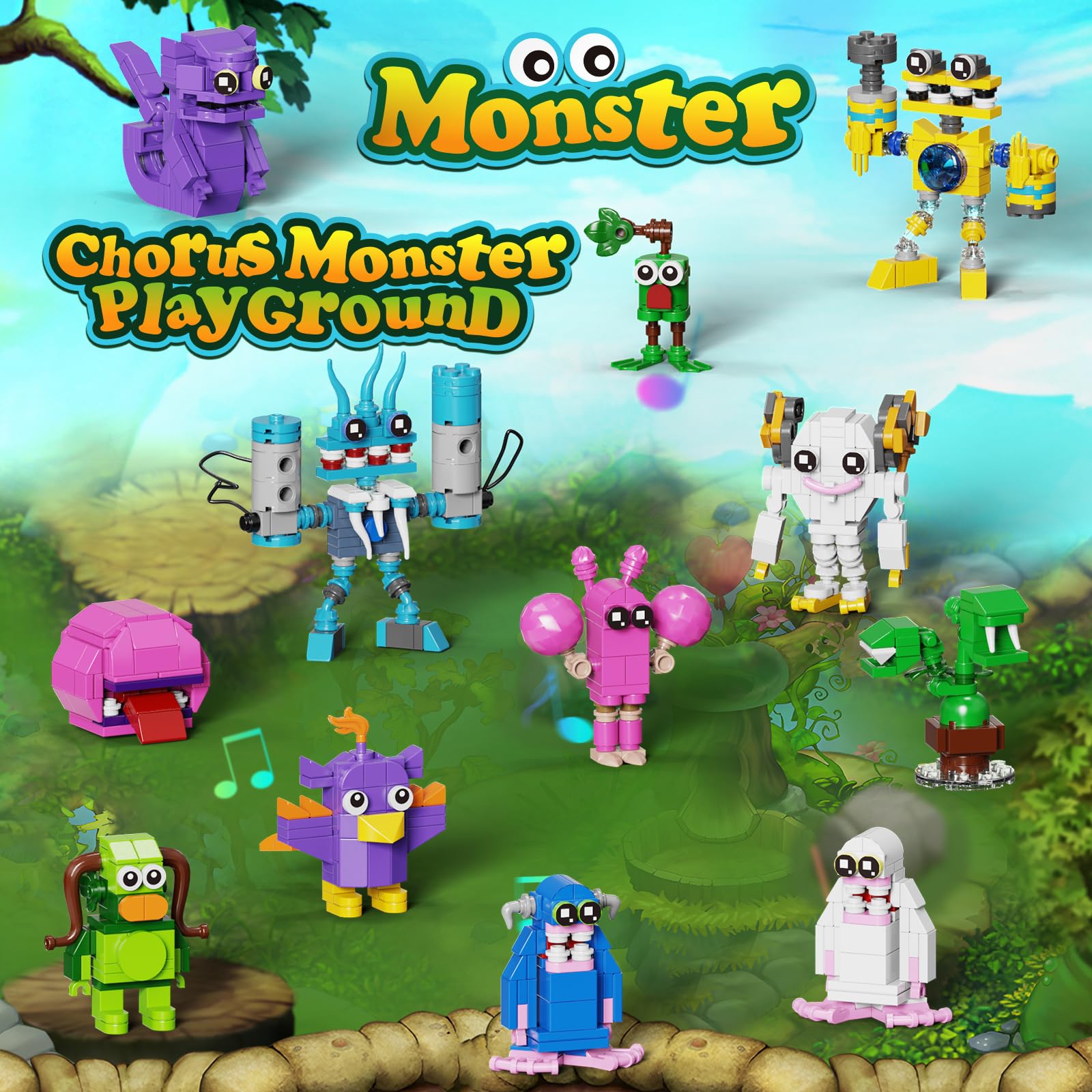 Amazon.co.jp: モンスターフィギュア12体、歌う組み立てセット